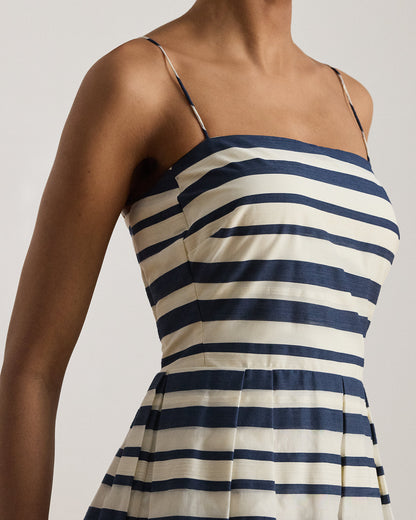 Ralph Lauren Striped Satin Sleeveless Cocktail Dress