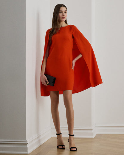 Ralph Lauren Cape Georgette Cocktail Dress