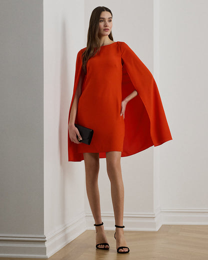 Ralph Lauren Cape Georgette Cocktail Dress