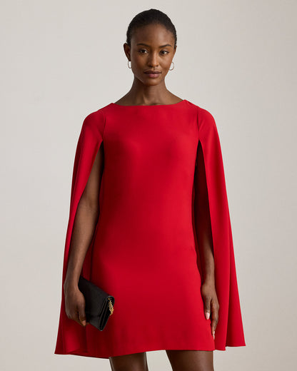 Ralph Lauren Cape Georgette Cocktail Dress