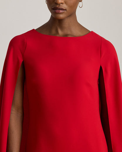 Ralph Lauren Cape Georgette Cocktail Dress