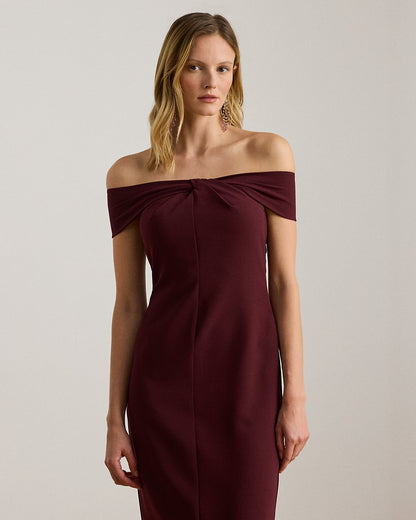 Ralph Lauren TwistFront Crepe Cocktail Dress