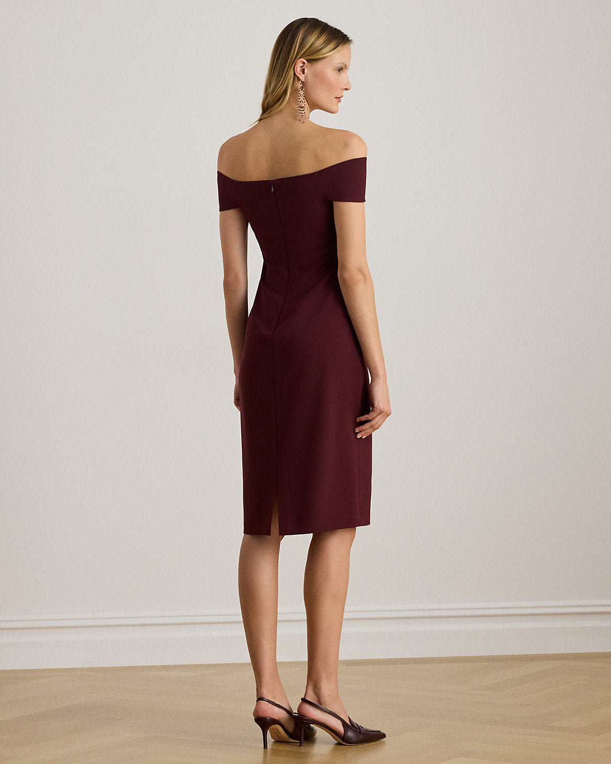 Ralph Lauren TwistFront Crepe Cocktail Dress