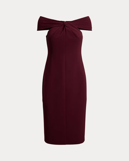 Ralph Lauren TwistFront Crepe Cocktail Dress