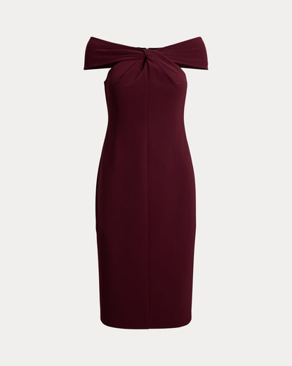 Ralph Lauren TwistFront Crepe Cocktail Dress