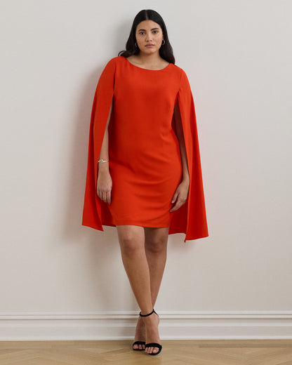 Ralph Lauren Cape Georgette Cocktail Dress