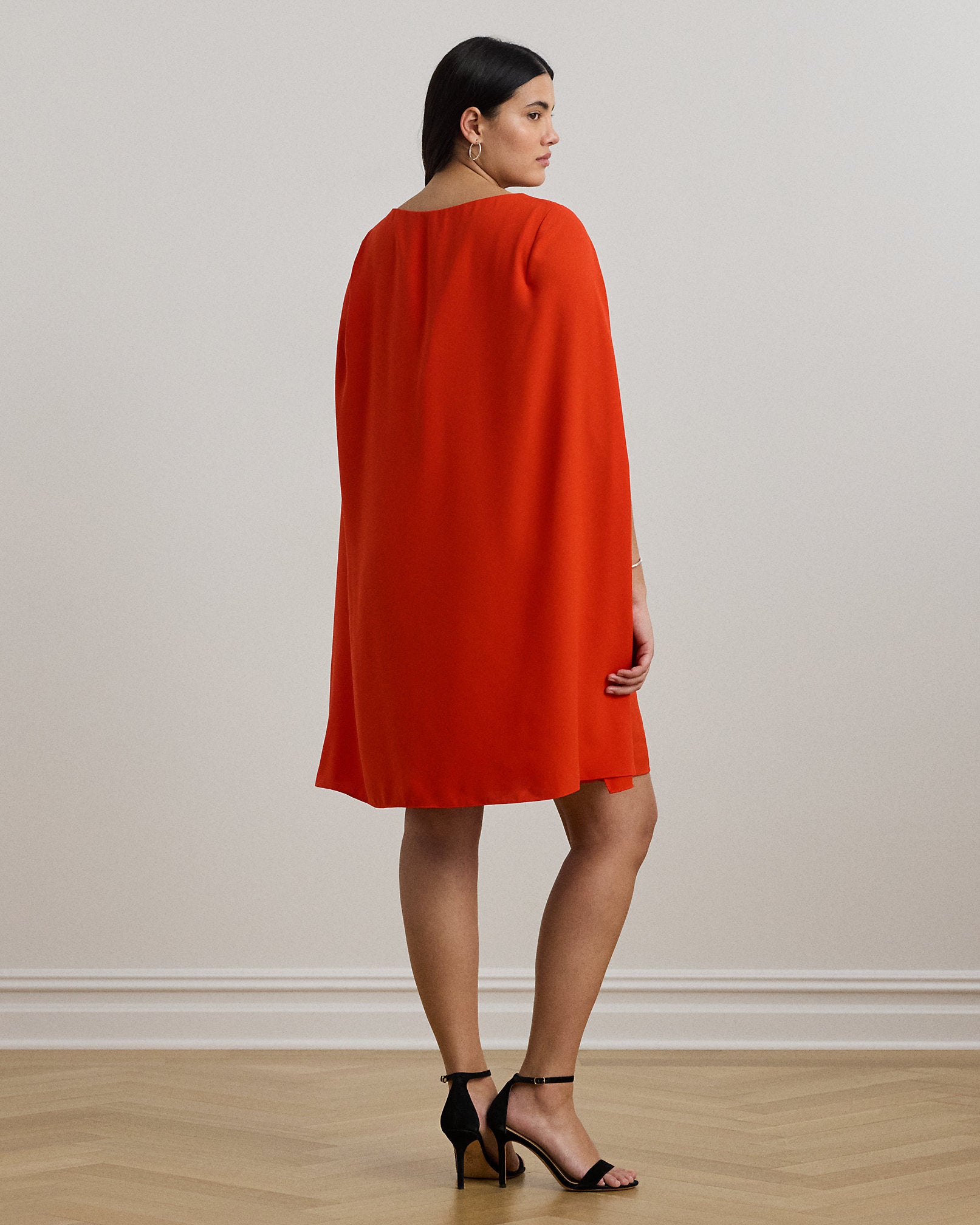 Ralph Lauren Cape Georgette Cocktail Dress