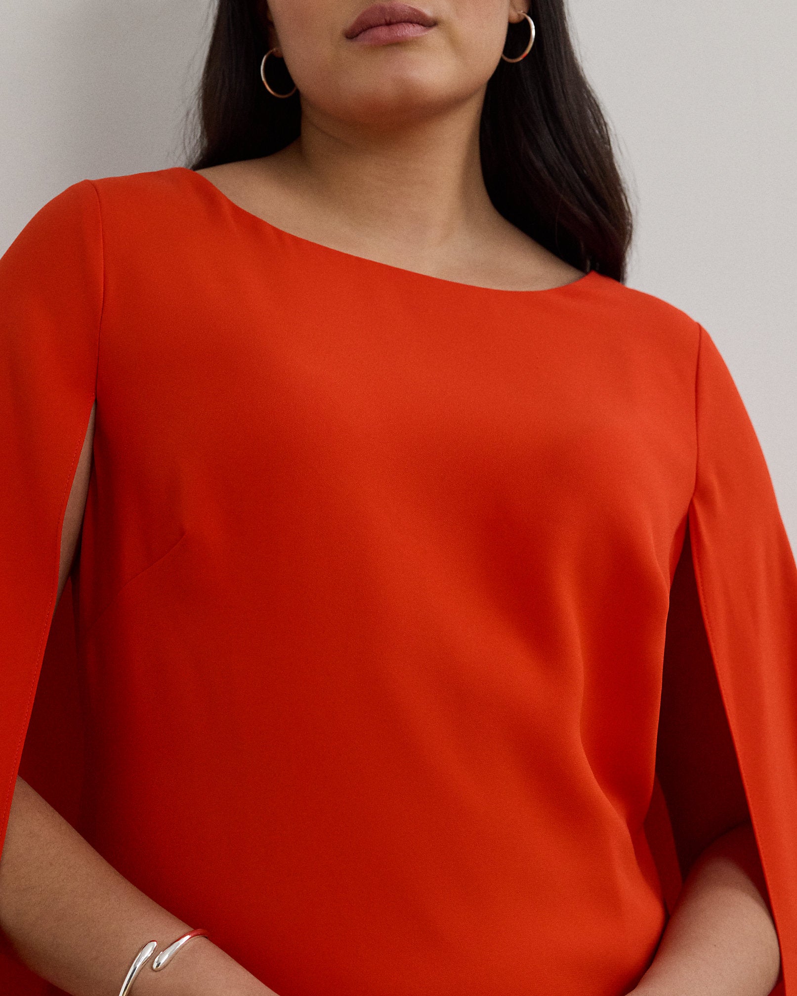 Ralph Lauren Cape Georgette Cocktail Dress