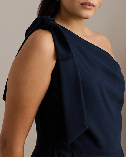Ralph Lauren BowTrim Crepe OneShoulder Jumpsuit