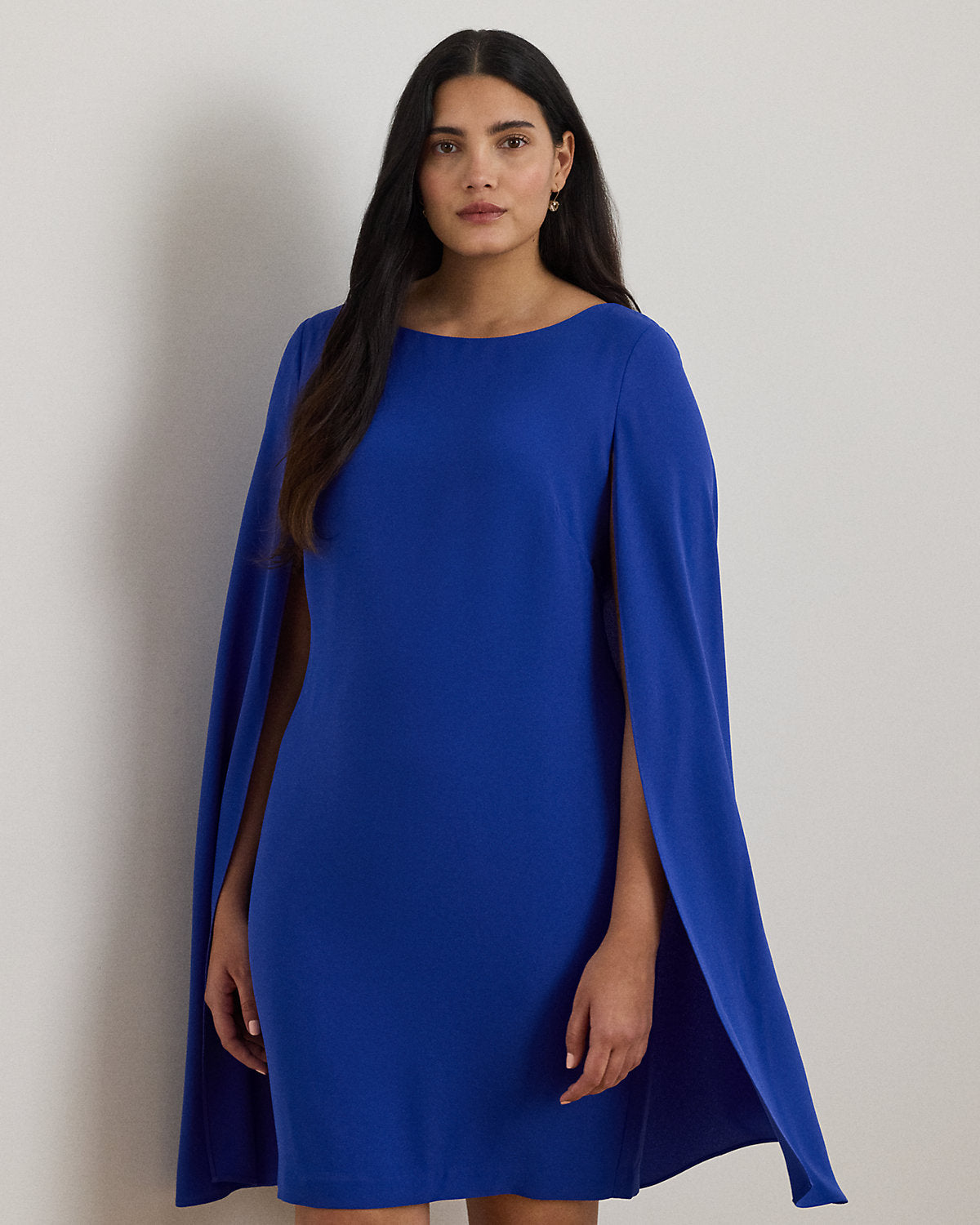 Ralph Lauren Cape Georgette Cocktail Dress