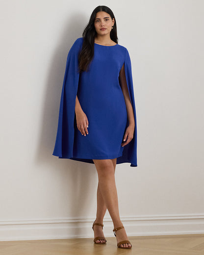 Ralph Lauren Cape Georgette Cocktail Dress
