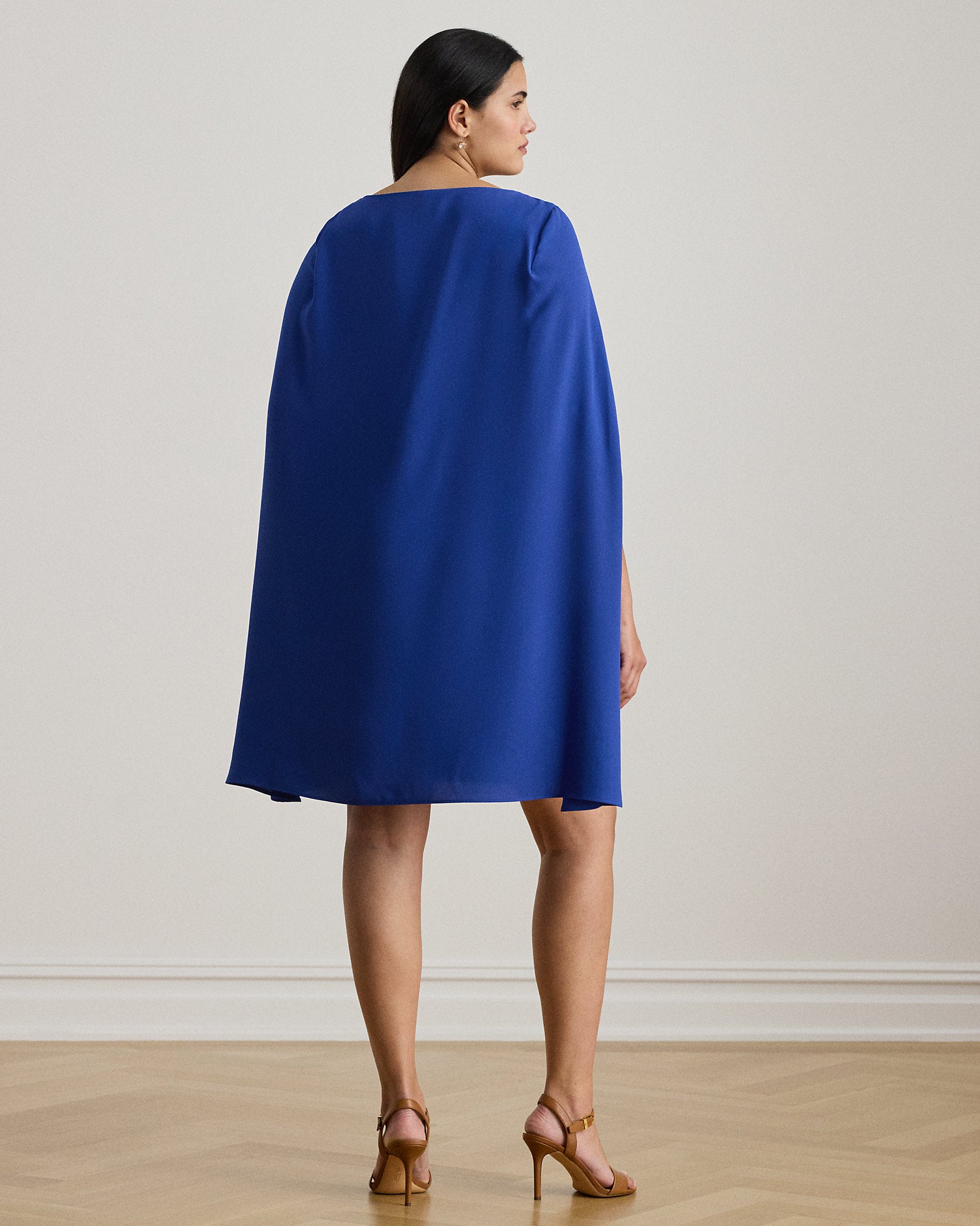 Ralph Lauren Cape Georgette Cocktail Dress