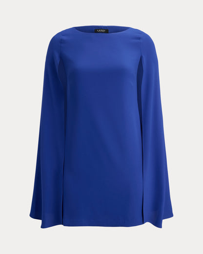 Ralph Lauren Cape Georgette Cocktail Dress