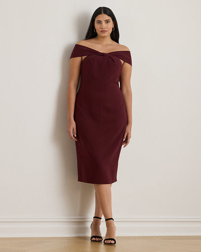 Ralph Lauren TwistFront Crepe Cocktail Dress