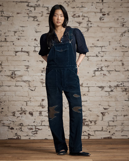Ralph Lauren Repaired Indigo Corduroy Overall