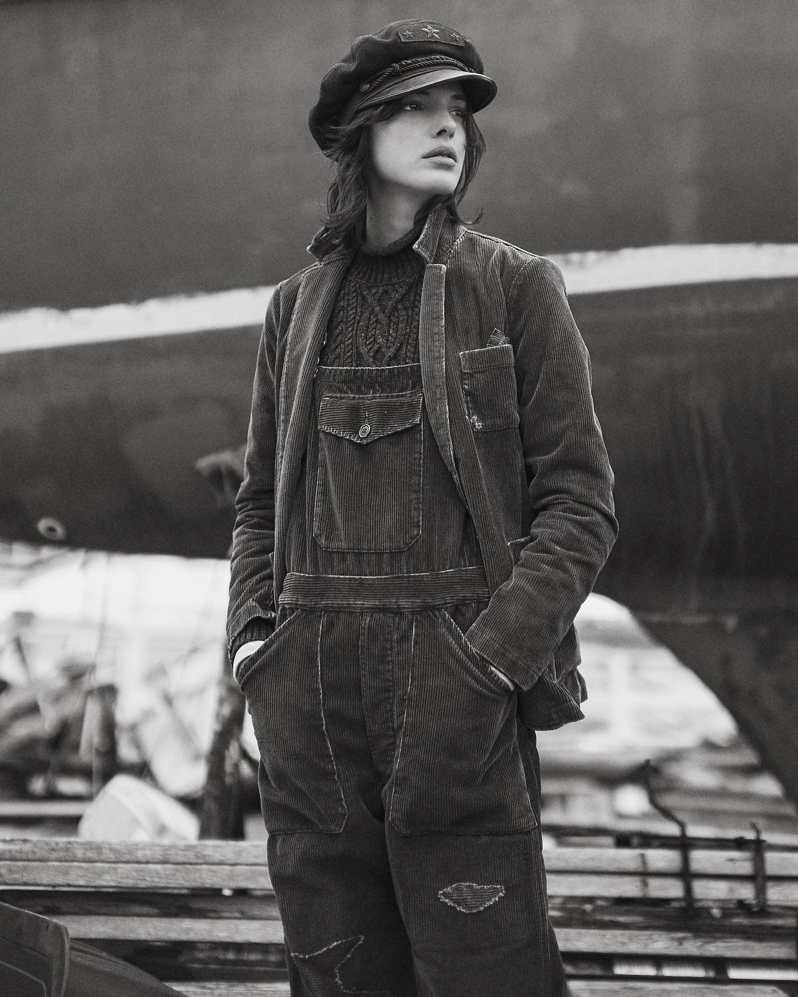 Ralph Lauren Repaired Indigo Corduroy Overall