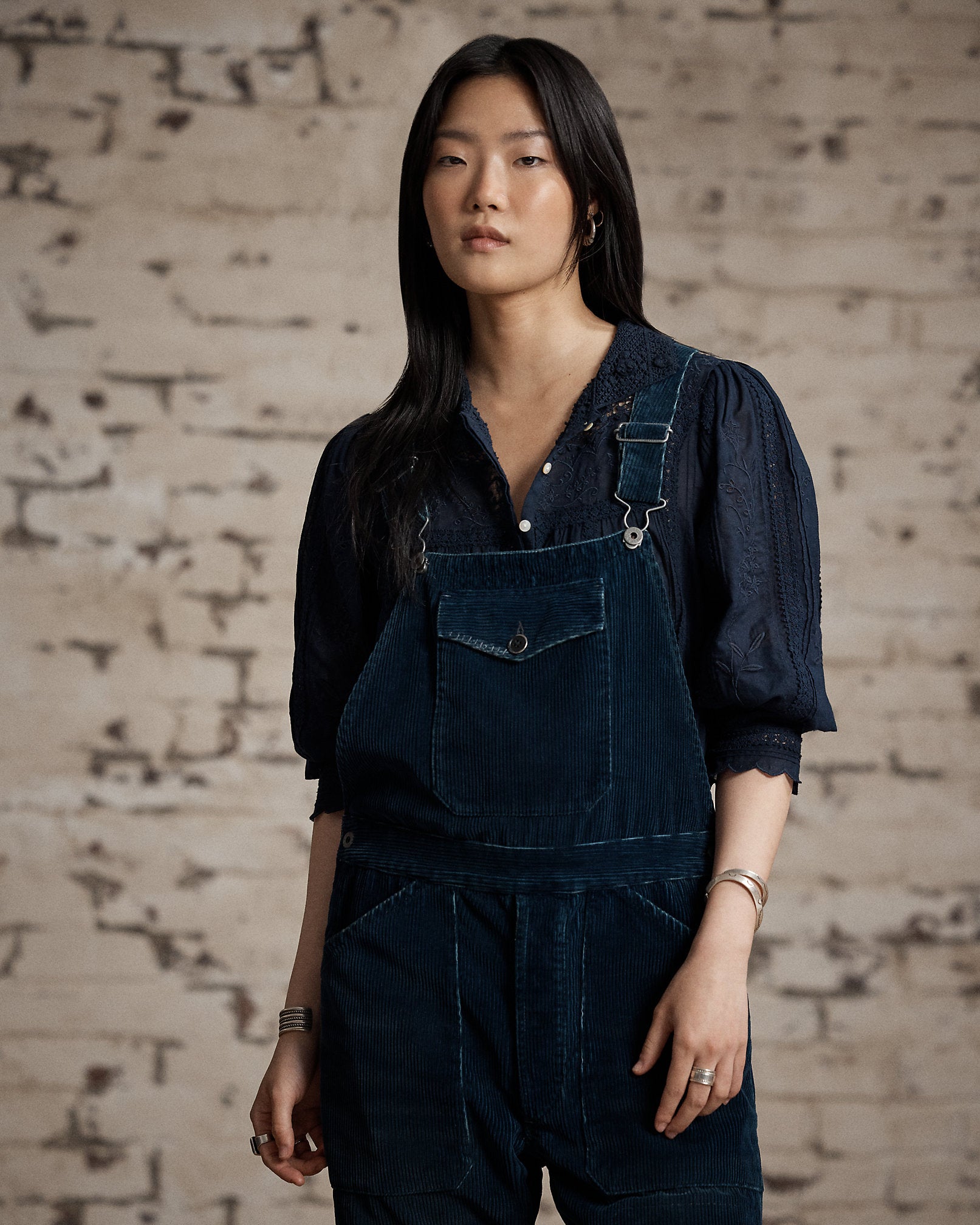 Ralph Lauren Repaired Indigo Corduroy Overall