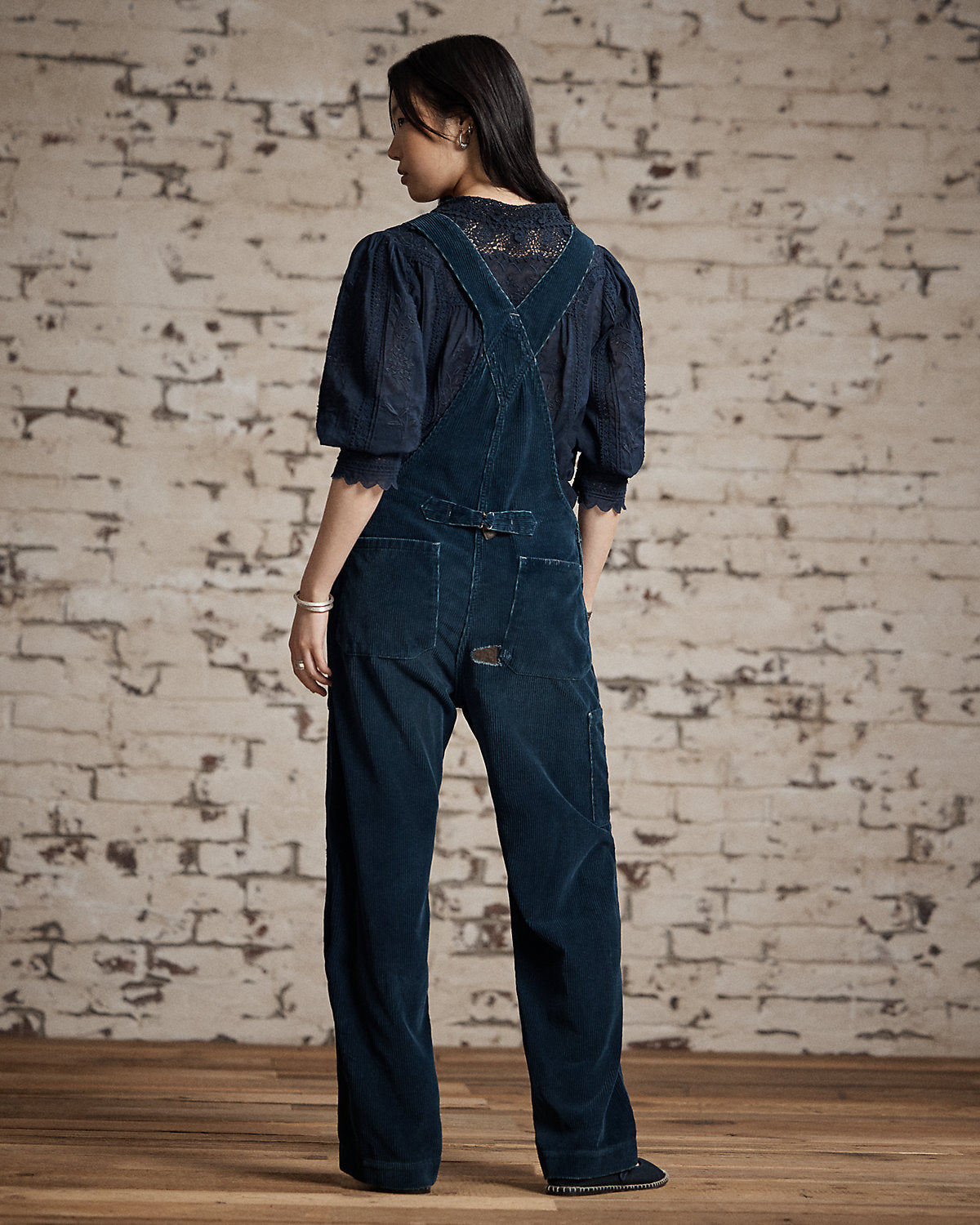 Ralph Lauren Repaired Indigo Corduroy Overall