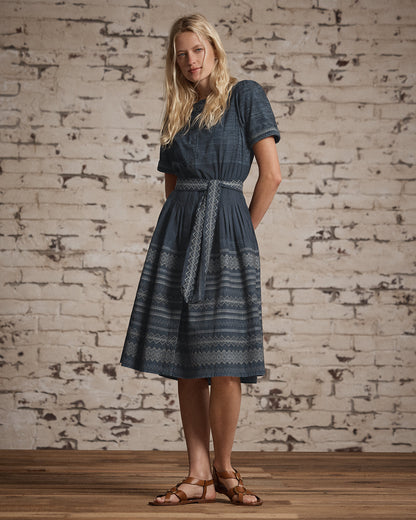Ralph Lauren Embroidered Indigo Cotton Dress