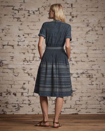 Ralph Lauren Embroidered Indigo Cotton Dress