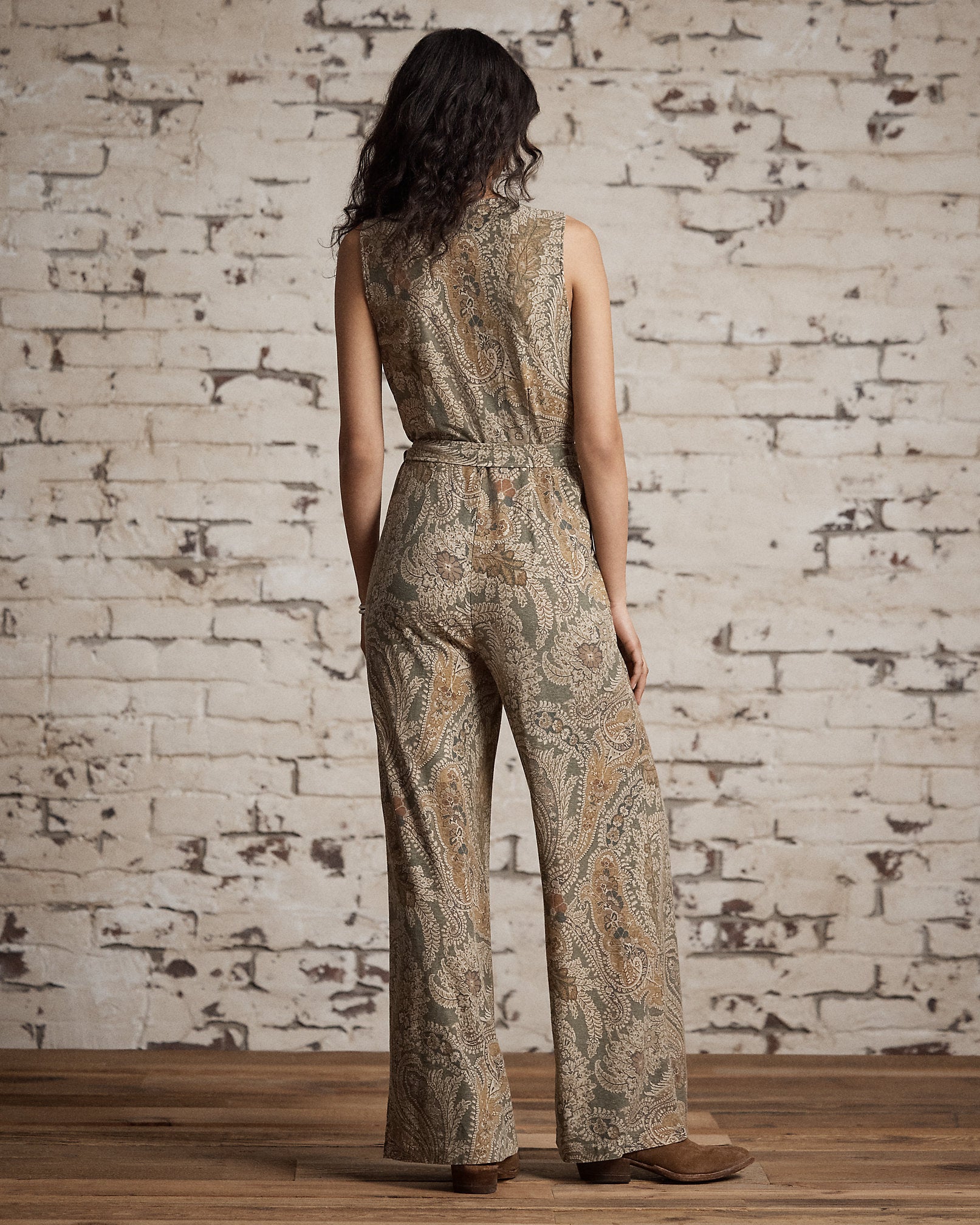 Ralph Lauren Paisley LinenCotton Jersey Jumpsuit
