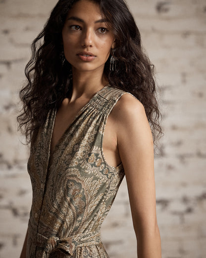 Ralph Lauren Paisley LinenCotton Jersey Jumpsuit