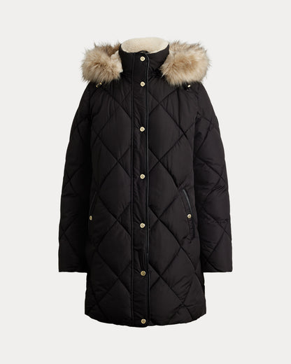 Ralph Lauren FauxFurTrim Hooded Quilted Coat