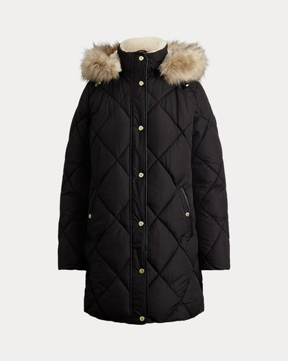 Ralph Lauren FauxFurTrim Hooded Quilted Coat