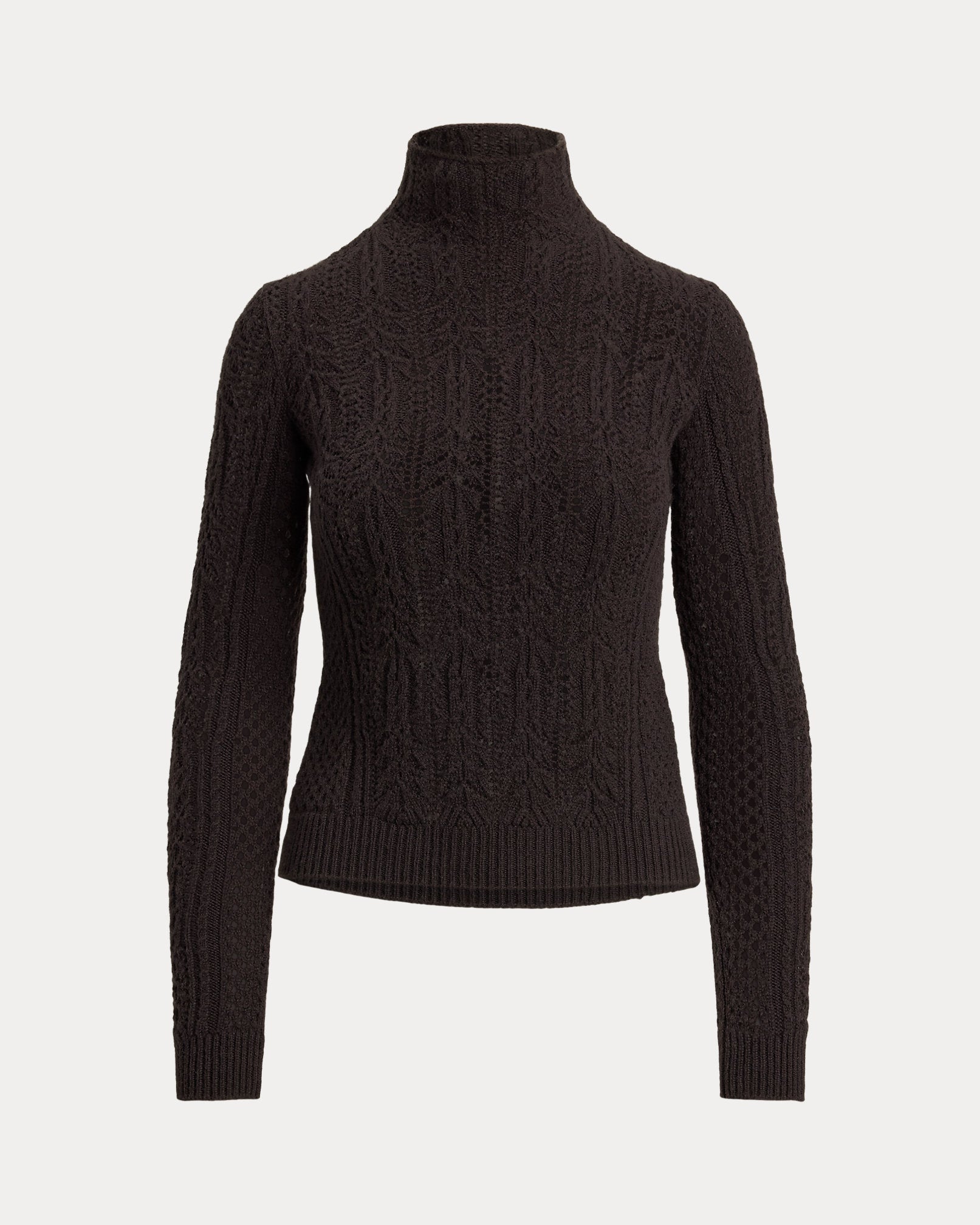 Ralph Lauren Cashmere Pointelle Funnelneck Sweater