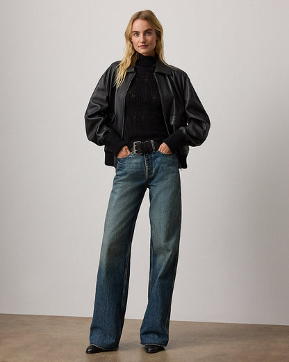 Ralph Lauren Cashmere Pointelle Funnelneck Sweater