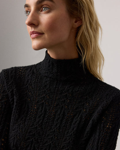 Ralph Lauren Cashmere Pointelle Funnelneck Sweater
