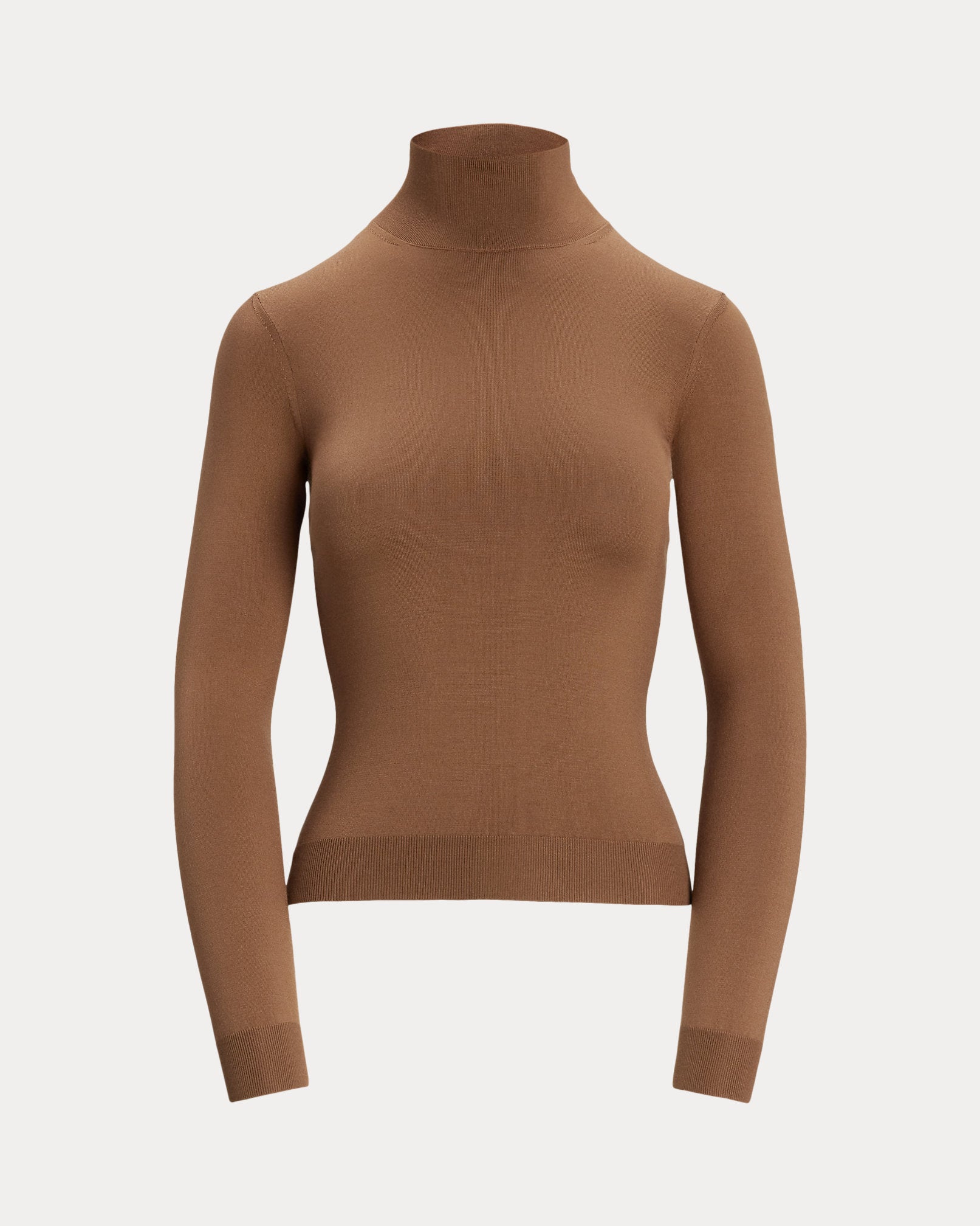Ralph Lauren Stretch Silk Jersey Mockneck Sweater