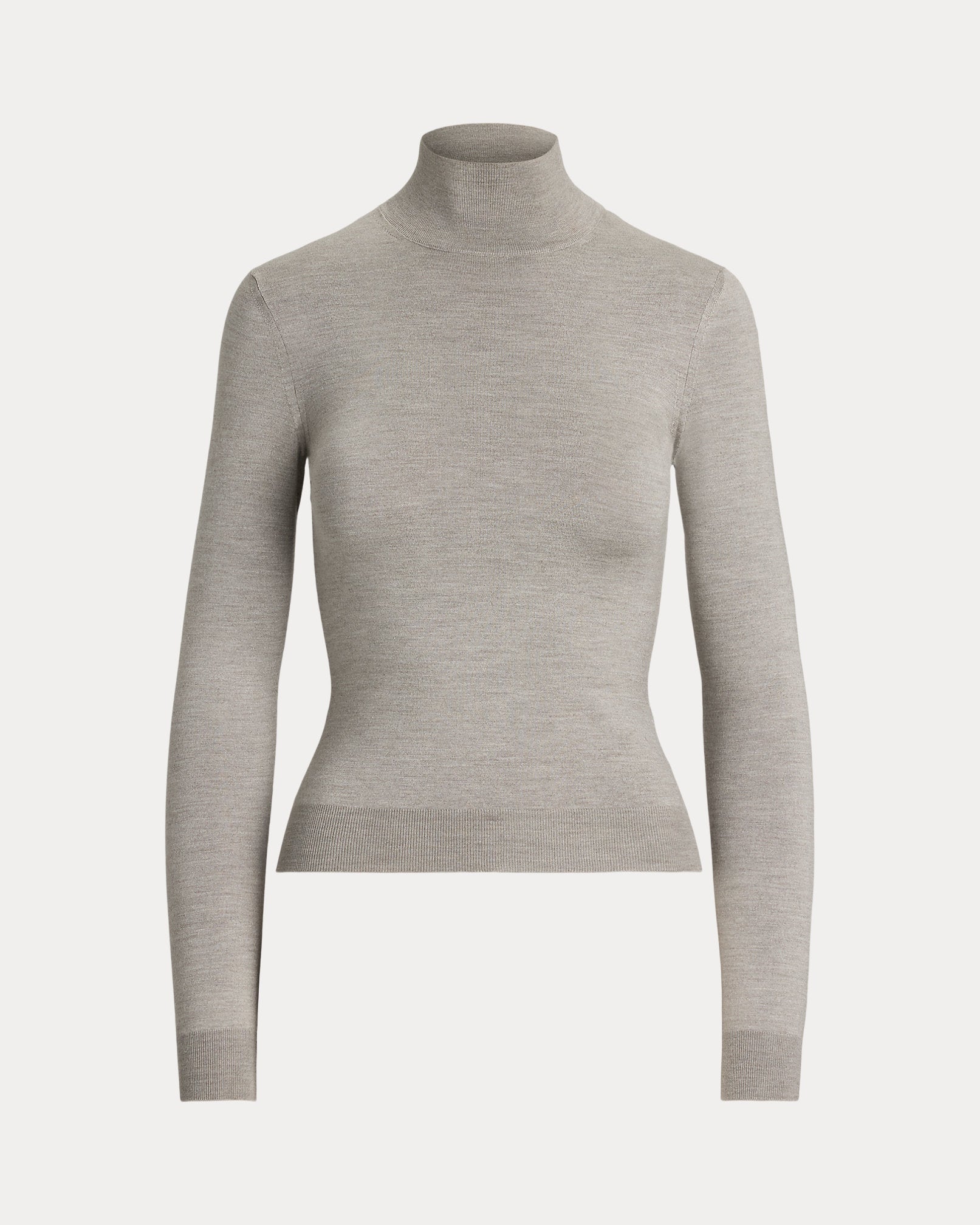 Ralph Lauren Stretch Silk Jersey Mockneck Sweater