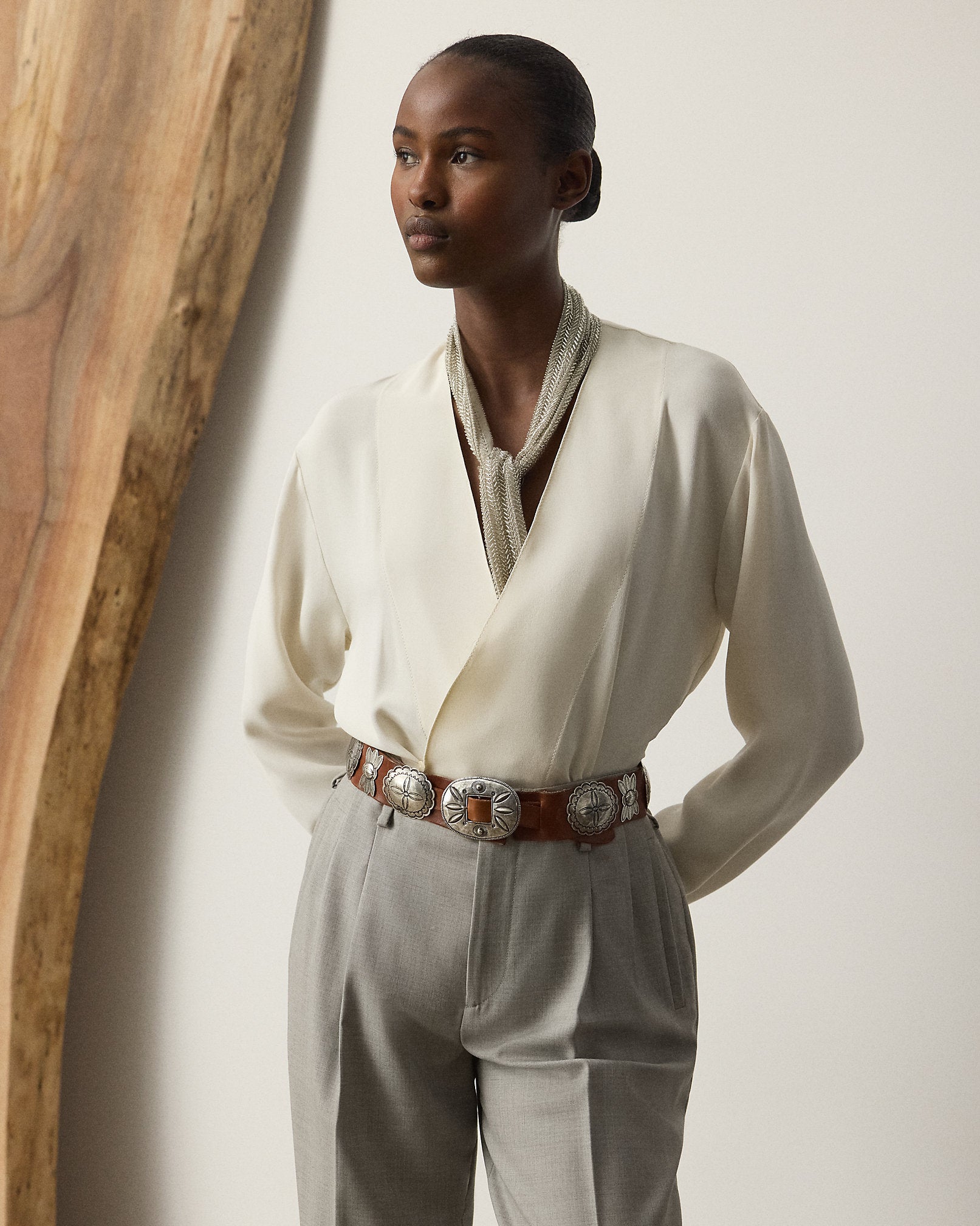 Ralph Lauren Liora Silk Marocaine Wrap Blouse