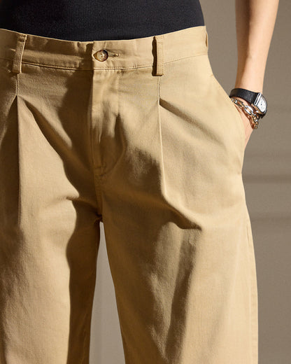 Ralph Lauren Fallon Pleated Cotton Chino Pant