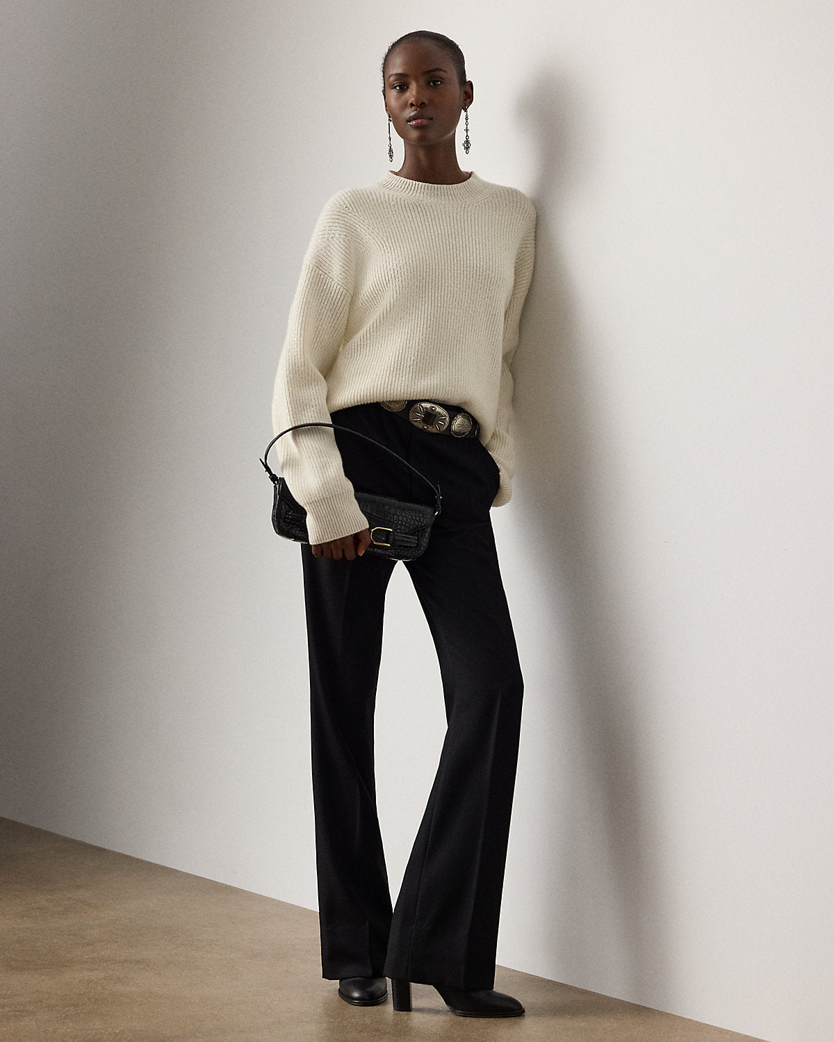 Ralph Lauren Embellished Cashmere Crewneck Sweater