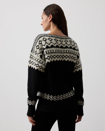 Ralph Lauren Cashmere Jacquard Boatneck Sweater