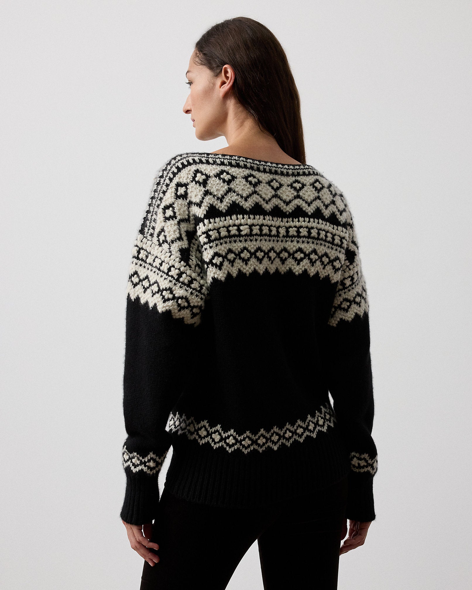 Ralph Lauren Cashmere Jacquard Boatneck Sweater