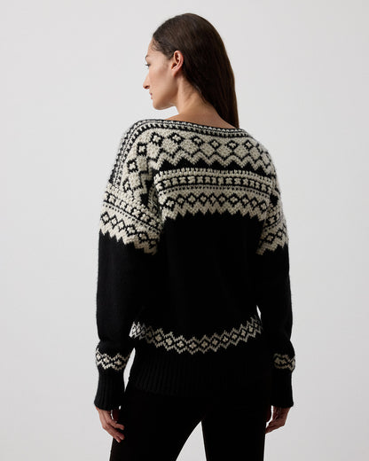 Ralph Lauren Cashmere Jacquard Boatneck Sweater