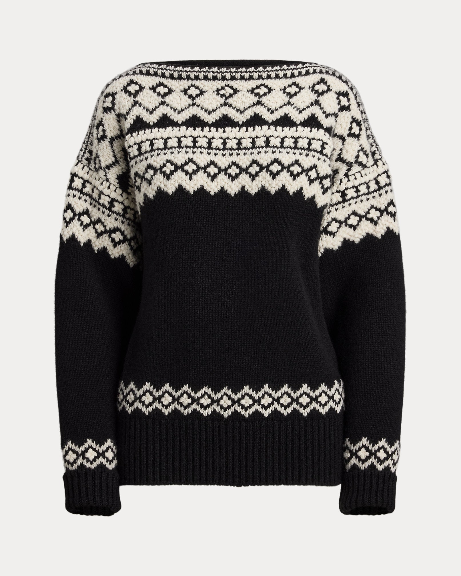 Ralph Lauren Cashmere Jacquard Boatneck Sweater