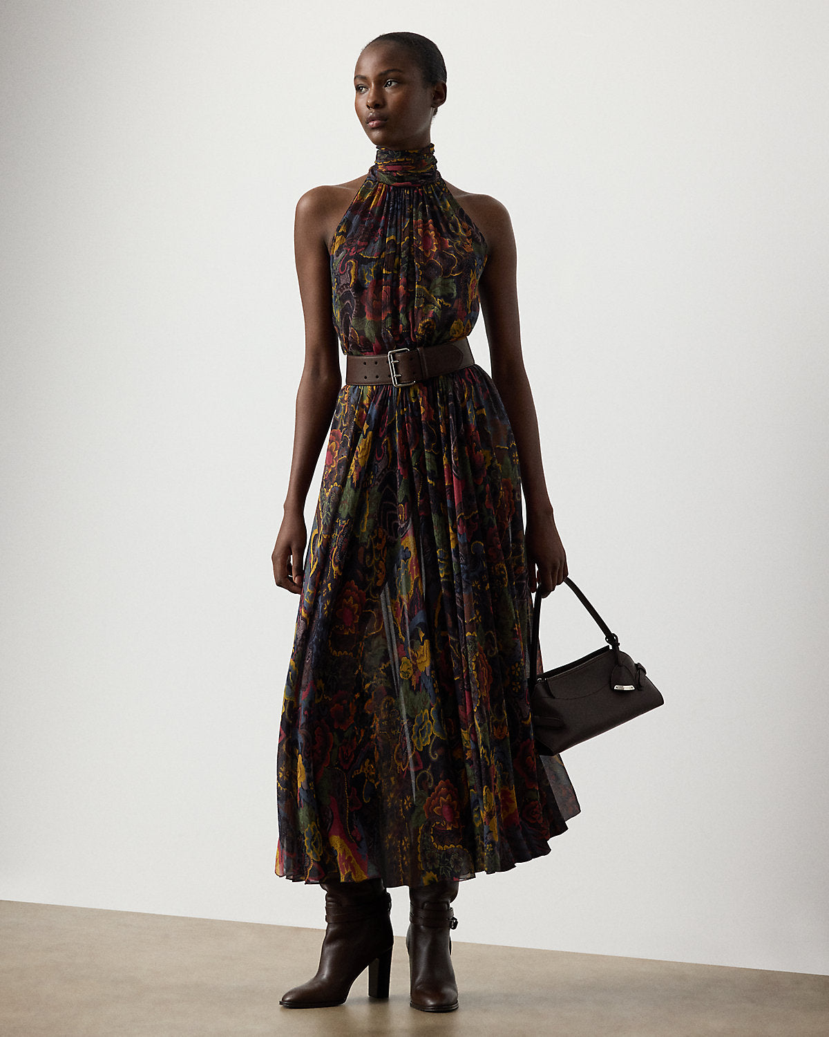 Ralph Lauren Kylee Paisley Crinkle Chiffon Day Dress