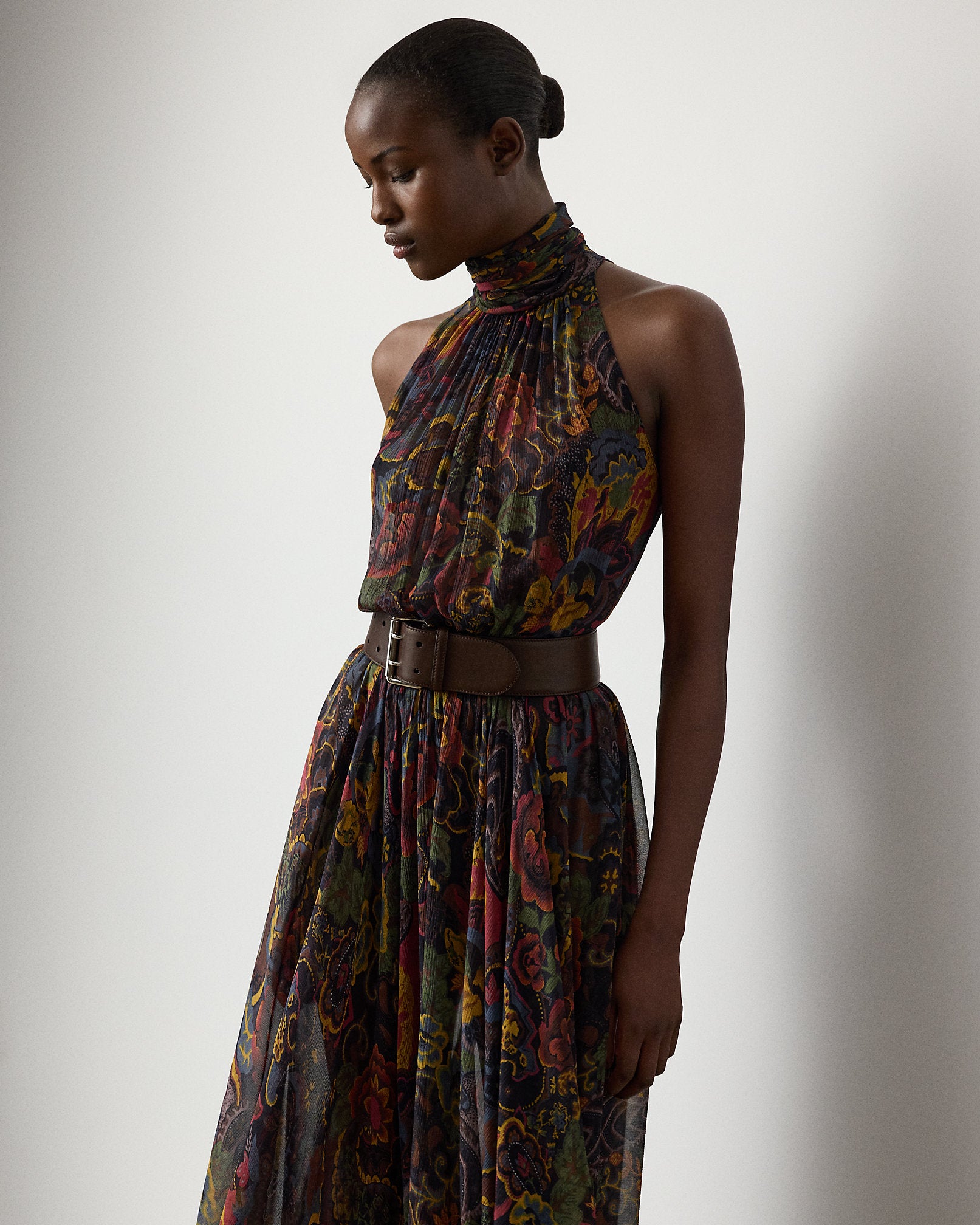 Ralph Lauren Kylee Paisley Crinkle Chiffon Day Dress