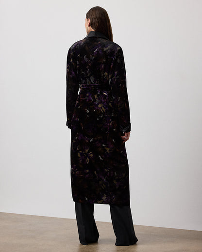 Ralph Lauren Emmit Embellished Floral Velvet Coat
