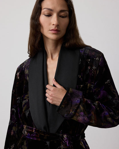 Ralph Lauren Emmit Embellished Floral Velvet Coat