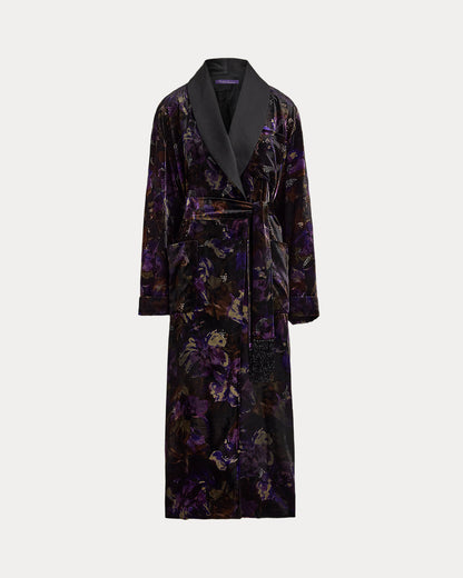 Ralph Lauren Emmit Embellished Floral Velvet Coat