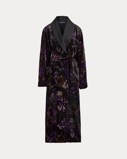 Ralph Lauren Emmit Embellished Floral Velvet Coat