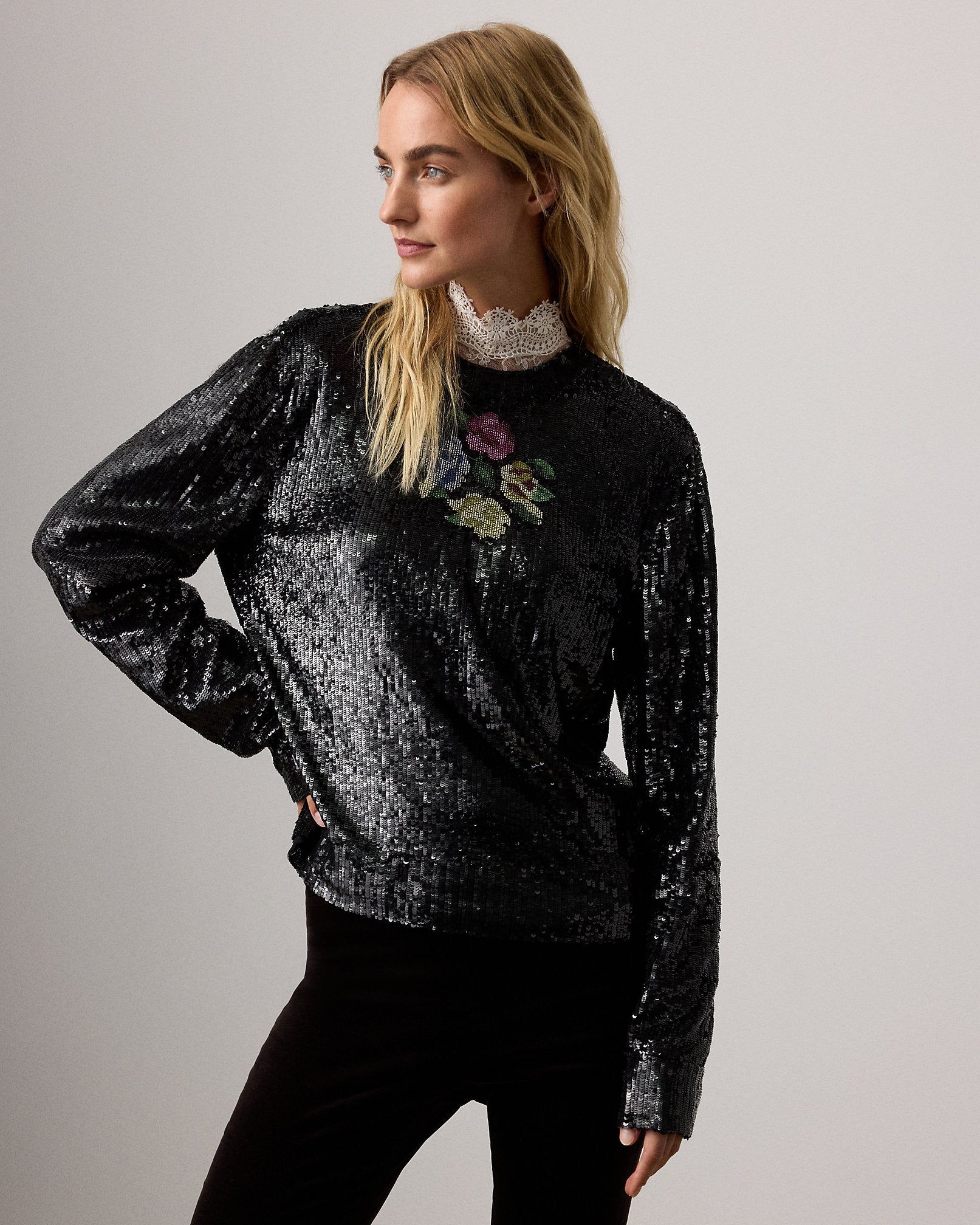 Ralph Lauren Sharon Embellished Tulle Top