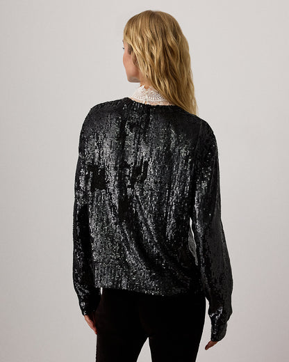 Ralph Lauren Sharon Embellished Tulle Top