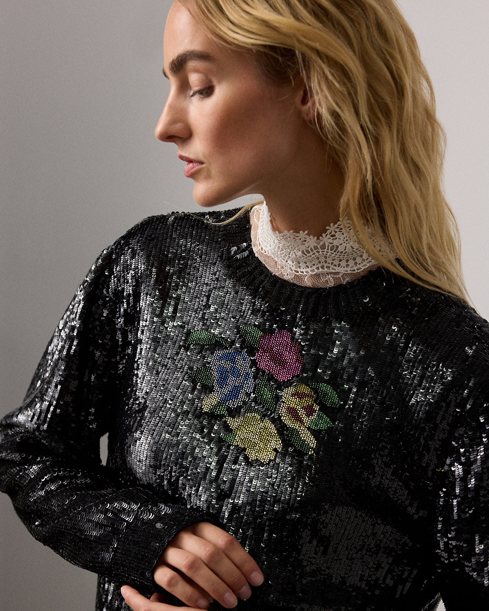 Ralph Lauren Sharon Embellished Tulle Top