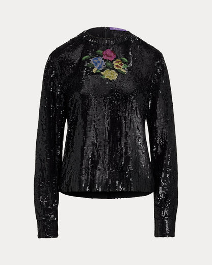 Ralph Lauren Sharon Embellished Tulle Top